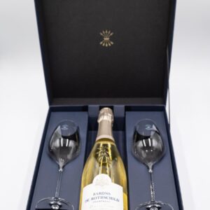SET  ΔΩΡΟΥ 1 ΦΙΑΛΗ  CHAMPAGNE BARONS DE ROTHSCHILD  BLANC DES BLANCS 750 ml ΜΕ 2 ΠΟΤΗΡΙΑ